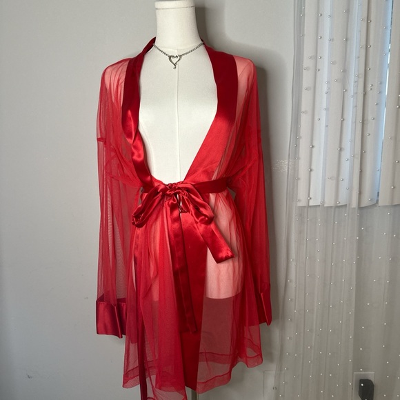 Victoria's Secret Red Sheer Robe